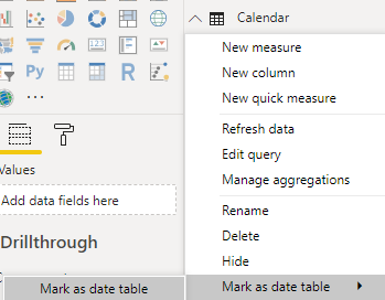 How - Marking calendar as date table